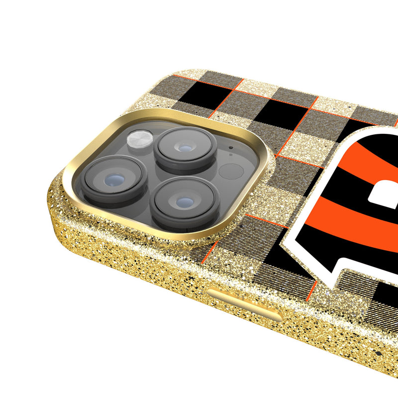 Cincinnati Bengals Plaid iPhone Bling Phone Case Detail.Jpg