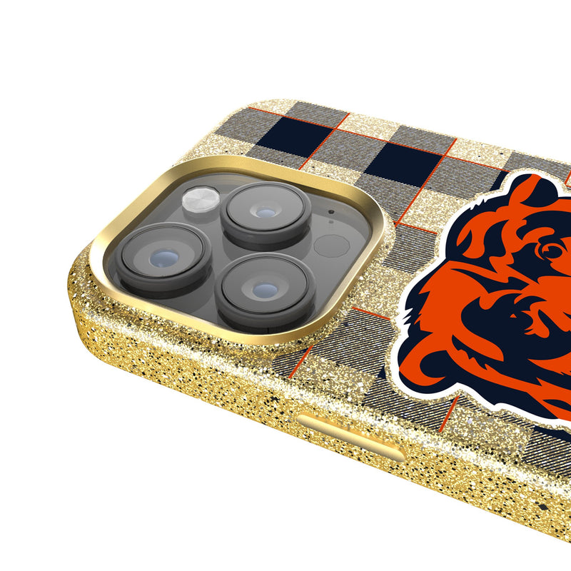 Chicago Bears Plaid iPhone Bling Phone Case Detail.Jpg