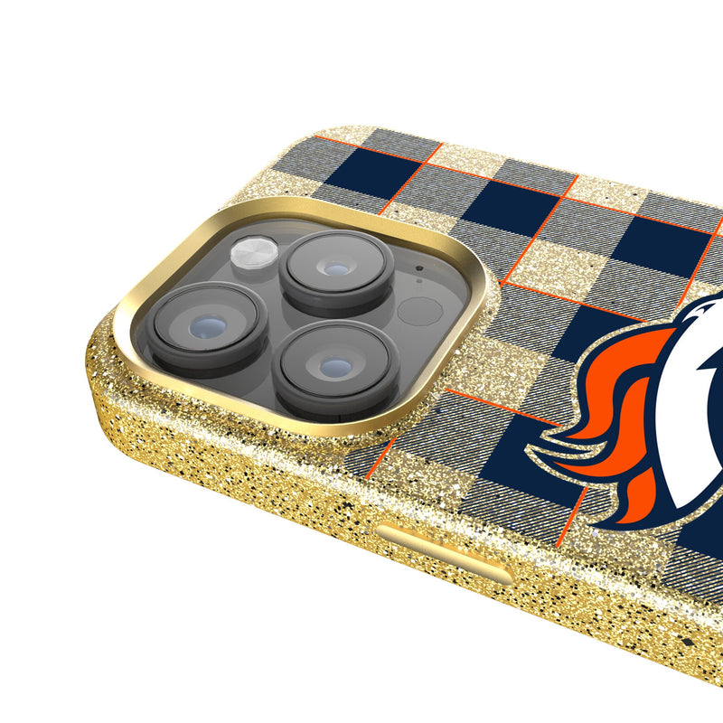 Denver Broncos Plaid iPhone Bling Phone Case Detail.Jpg