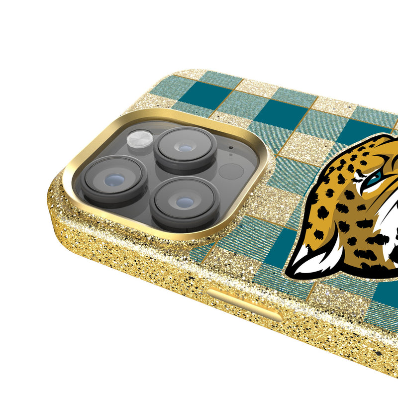 Jacksonville Jaguars Plaid iPhone Bling Phone Case Detail.Jpg