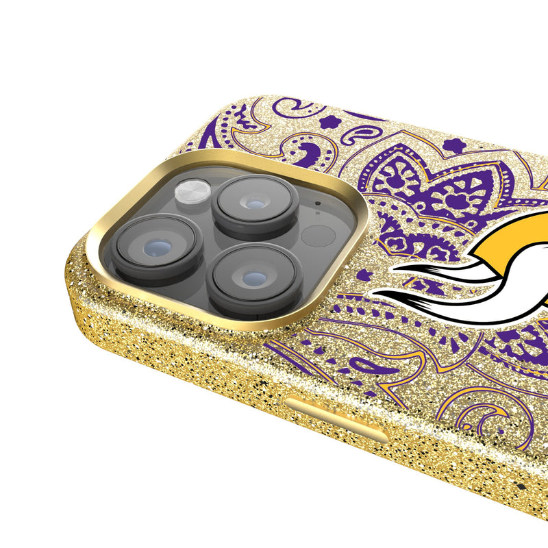 Minnesota Vikings Paisley iPhone Bling Phone Case Detail.Jpg