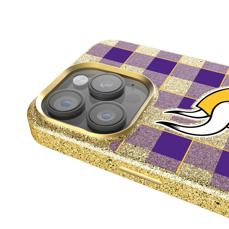 Minnesota Vikings Plaid iPhone Bling Phone Case Detail.Jpg