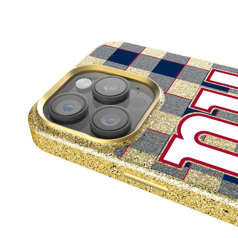 New York Giants Plaid iPhone Bling Phone Case Detail.Jpg