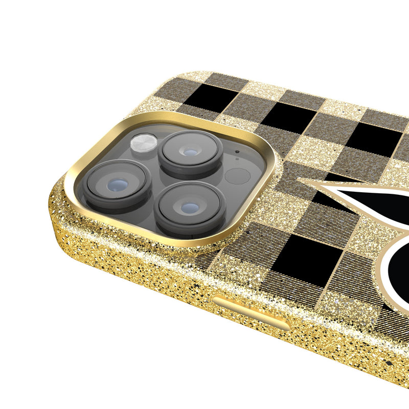 New Orleans Saints Plaid iPhone Bling Phone Case Detail.Jpg