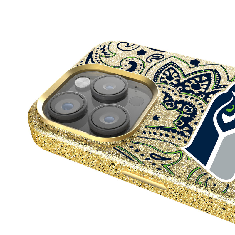 Seattle Seahawks Paisley iPhone Bling Phone Case Detail.Jpg