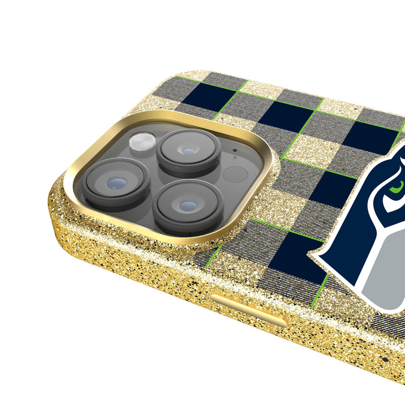 Seattle Seahawks Plaid iPhone Bling Phone Case Detail.Jpg