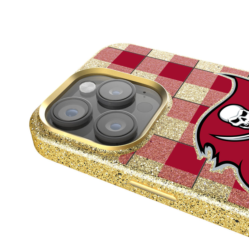 Tampa Bay Buccaneers Plaid iPhone Bling Phone Case Detail.Jpg