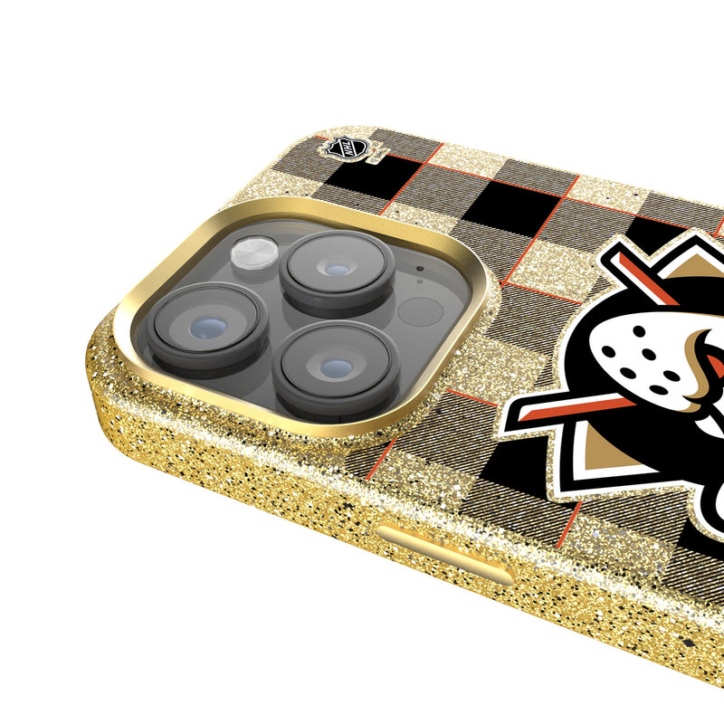 Anaheim Ducks Plaid iPhone Bling Phone Case Detail.Jpg