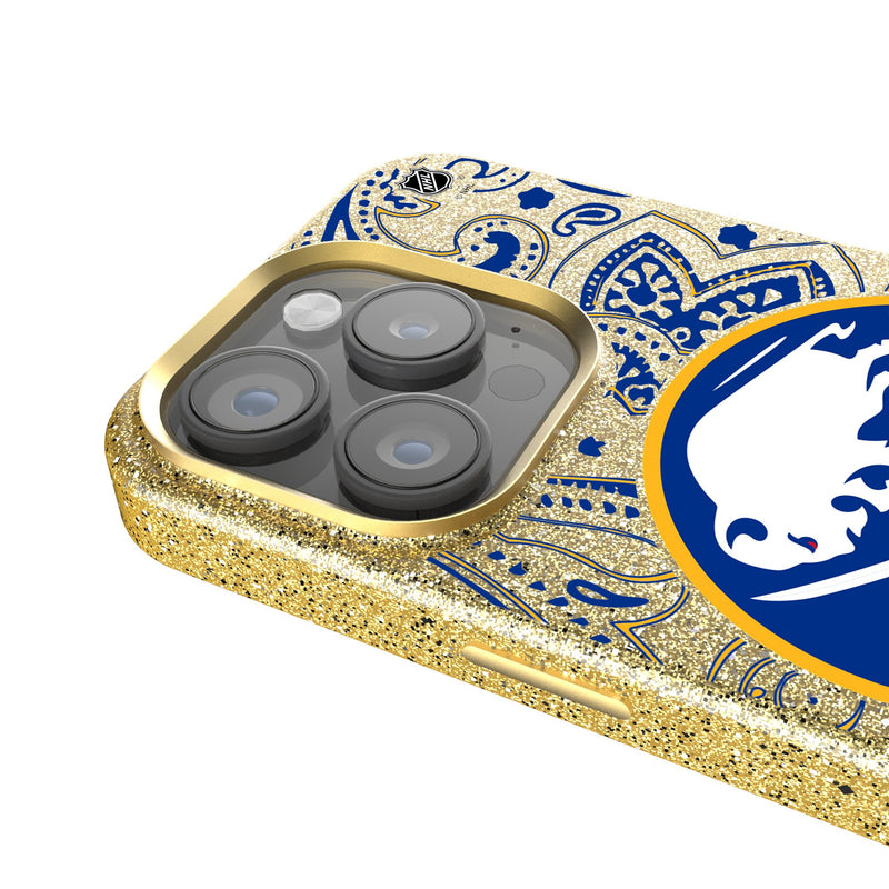 Buffalo Sabres Paisley iPhone Bling Phone Case Detail.Jpg