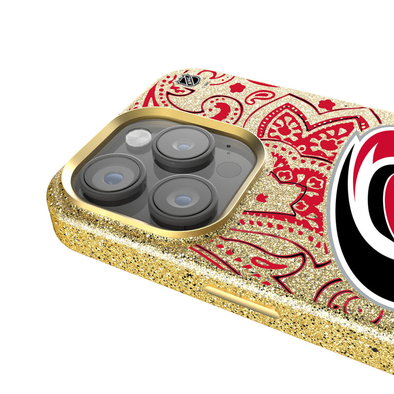 Carolina Hurricanes Paisley iPhone Bling Phone Case Detail.Jpg