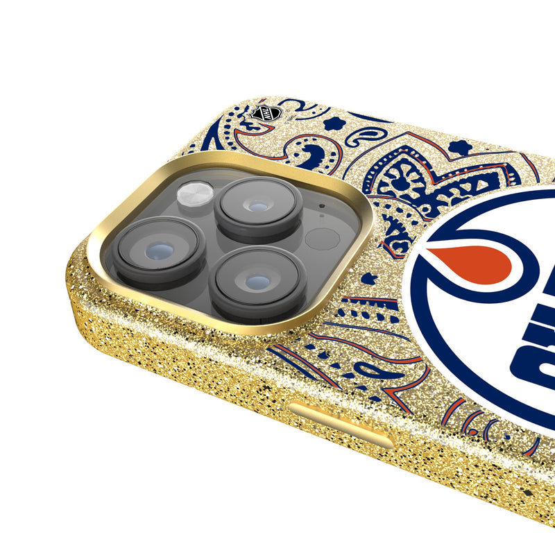 Edmonton Oilers Paisley iPhone Bling Phone Case Detail.Jpg