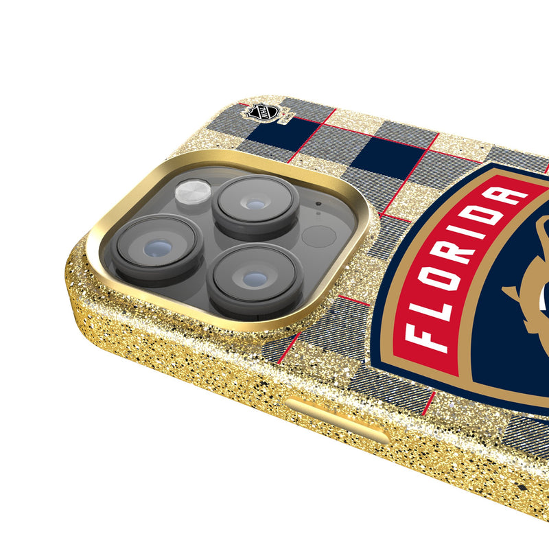 Florida Panthers Plaid iPhone Bling Phone Case Detail.Jpg