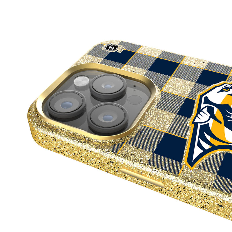 Nashville Predators Plaid iPhone Bling Phone Case Detail.Jpg