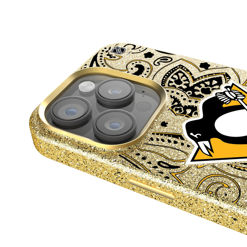 Pittsburgh Penguins Paisley iPhone Bling Phone Case Detail.Jpg