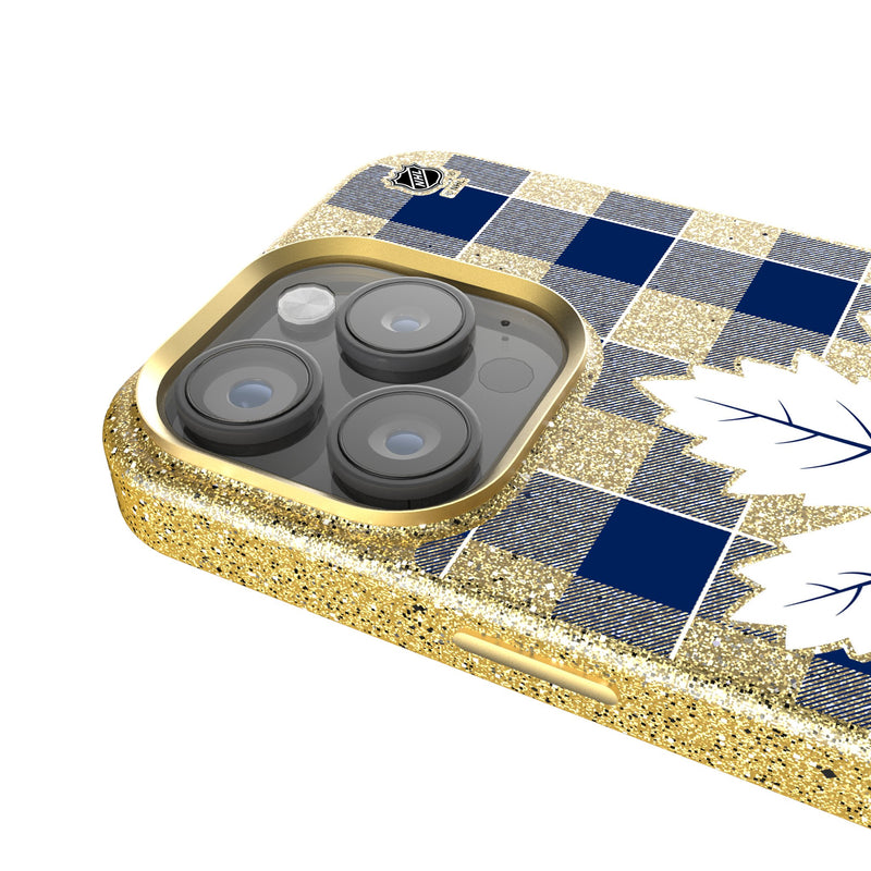 Toronto Maple Leafs Plaid iPhone Bling Phone Case Detail.Jpg