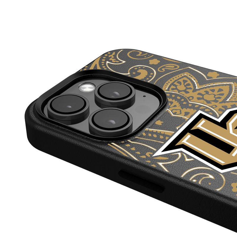 University of Central Florida Golden Knights Paisley iPhone MagSafe Compatible Phone Case Detail.Jpg