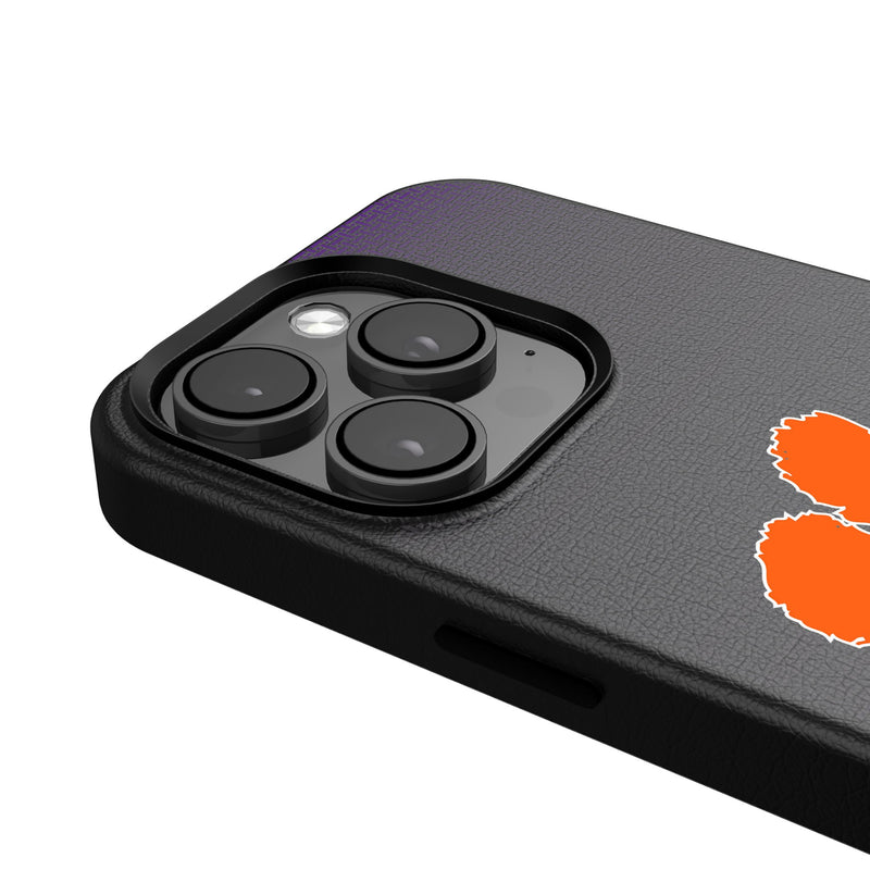 Clemson University Tigers Linen iPhone MagSafe Compatible Phone Case Detail.Jpg