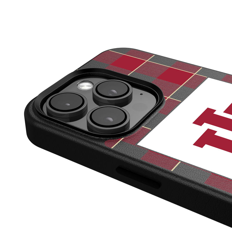 Indiana University Hoosiers Plaid iPhone MagSafe Compatible Phone Case Detail.Jpg