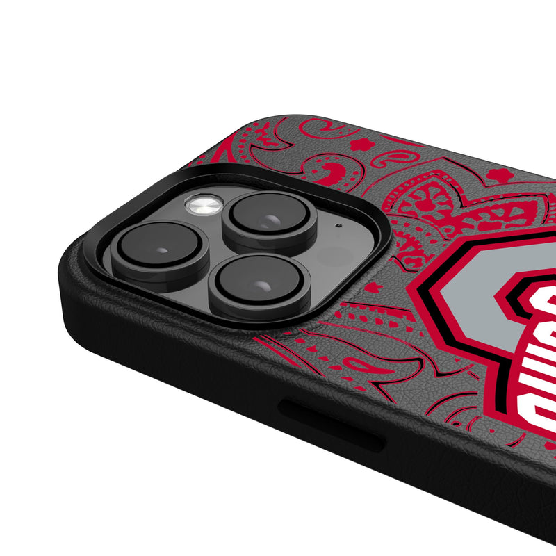 Ohio State University Buckeyes Paisley iPhone MagSafe Compatible Phone Case Detail.Jpg