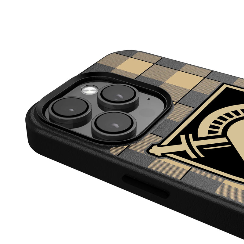 United States Military Academy Black Knights Plaid iPhone MagSafe Compatible Phone Case Detail.Jpg