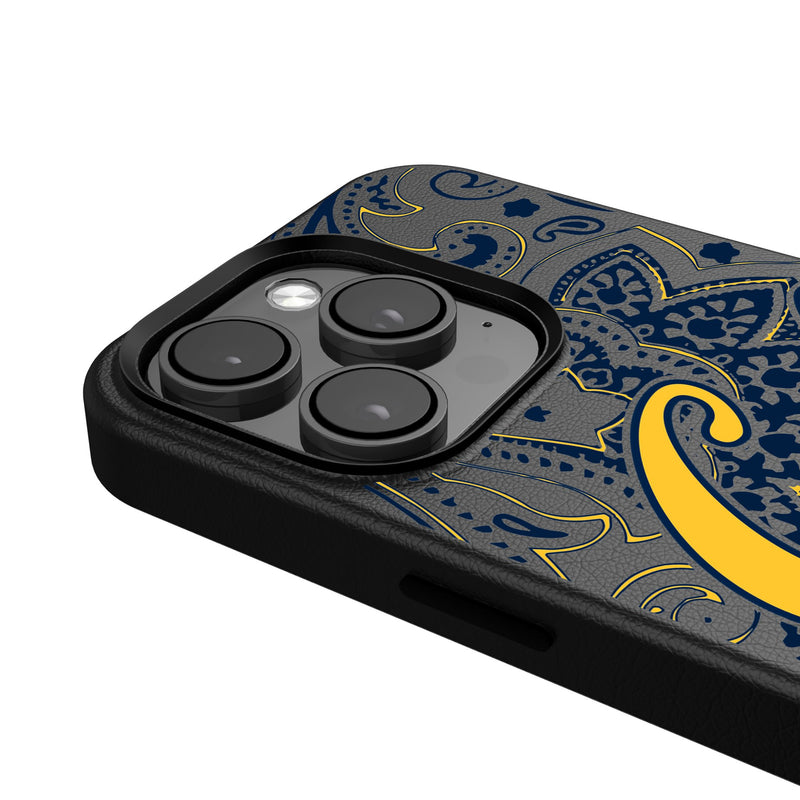 University of California Berkeley Golden Bears Paisley iPhone MagSafe Compatible Phone Case Detail.Jpg