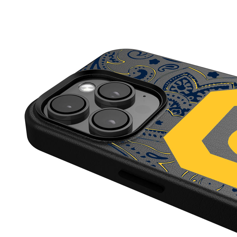 University of California Berkeley Golden Bears Paisley iPhone MagSafe Compatible Phone Case Detail.Jpg