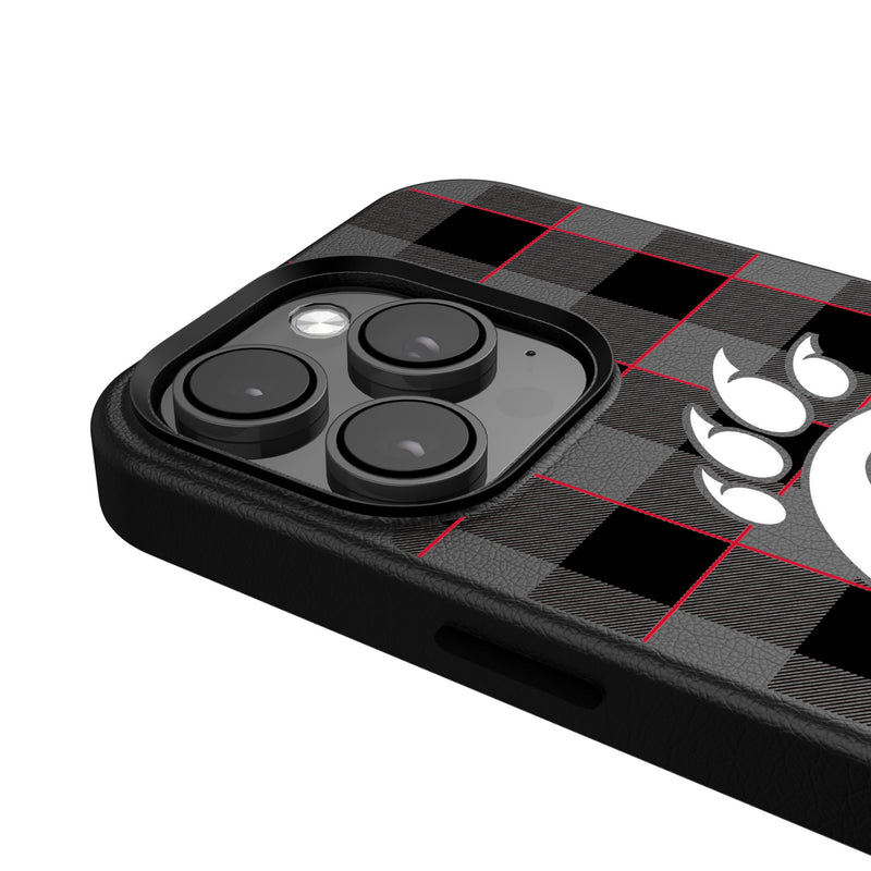 University of Cincinnati Bearcats Plaid iPhone MagSafe Compatible Phone Case Detail.Jpg