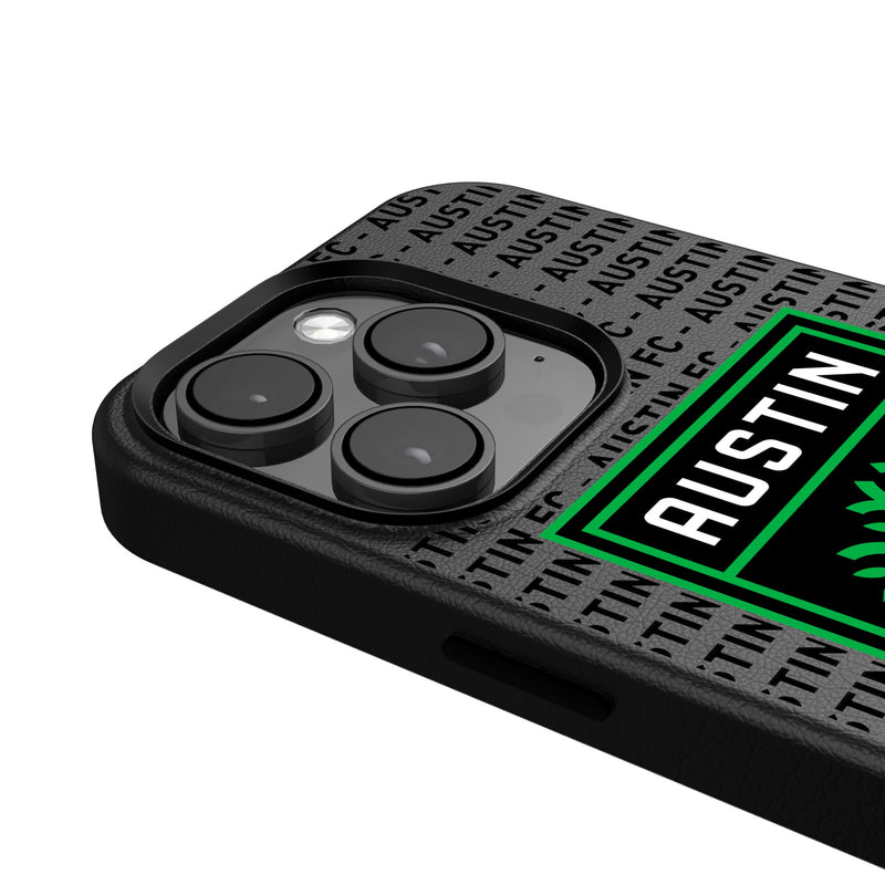 Austin FC  Text Backdrop iPhone MagSafe Compatible Phone Case Detail.Jpg