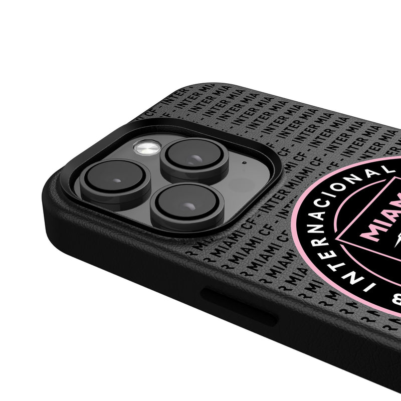 Inter Miami CF  Text Backdrop iPhone MagSafe Compatible Phone Case Detail.Jpg