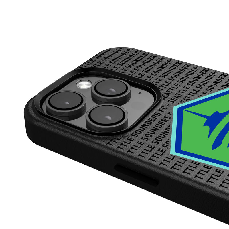 Seattle Sounders FC   Text Backdrop iPhone MagSafe Compatible Phone Case Detail.Jpg