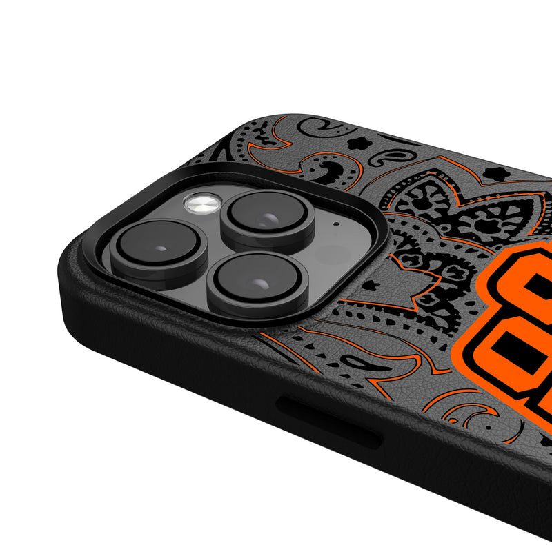 Oklahoma State University Cowboys Paisley iPhone MagSafe Compatible Phone Case Detail.Jpg