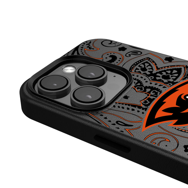 Oregon State University Beavers Paisley iPhone MagSafe Compatible Phone Case Detail.Jpg