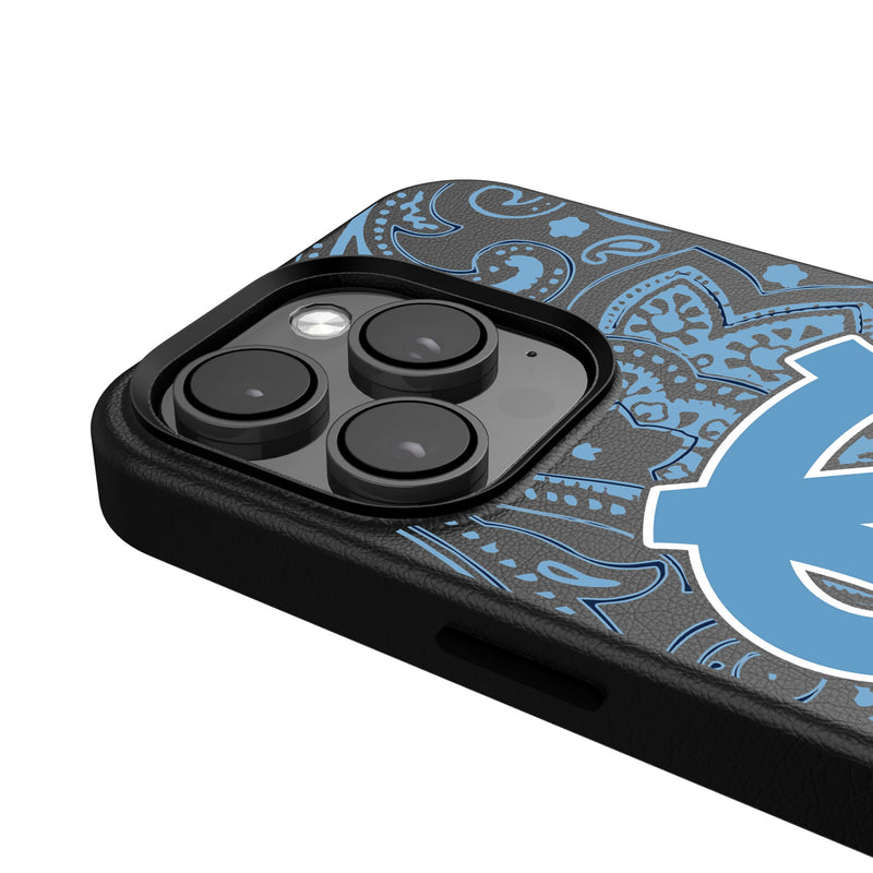 University of North Carolina Tar Heels Paisley iPhone MagSafe Compatible Phone Case Detail.Jpg