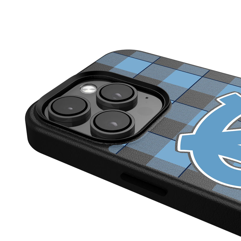 University of North Carolina Tar Heels Plaid iPhone MagSafe Compatible Phone Case Detail.Jpg