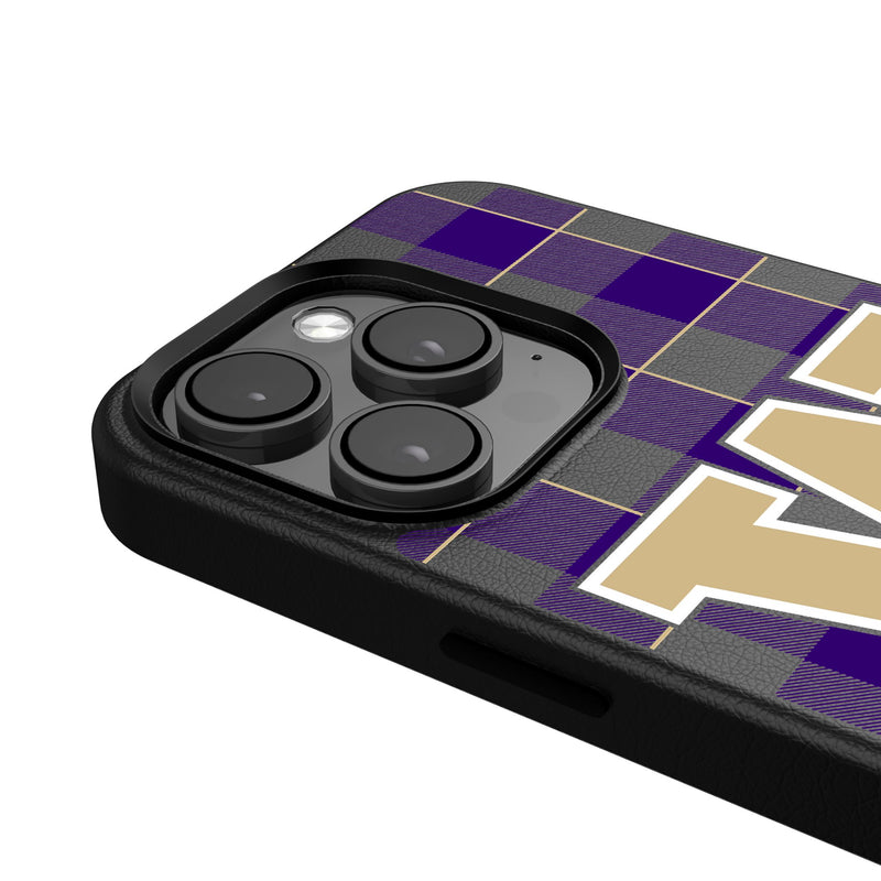 University of Washington Huskies Plaid iPhone MagSafe Compatible Phone Case Detail.Jpg