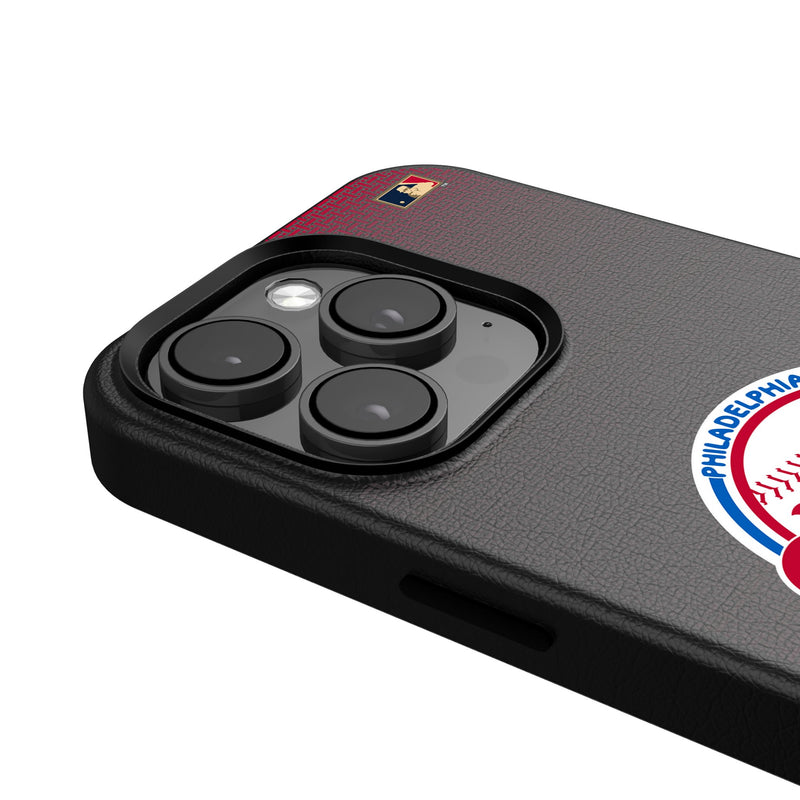 Philadelphia Phillies 1984-1991 - Cooperstown Collection Linen iPhone MagSafe Compatible Phone Case Detail.Jpg