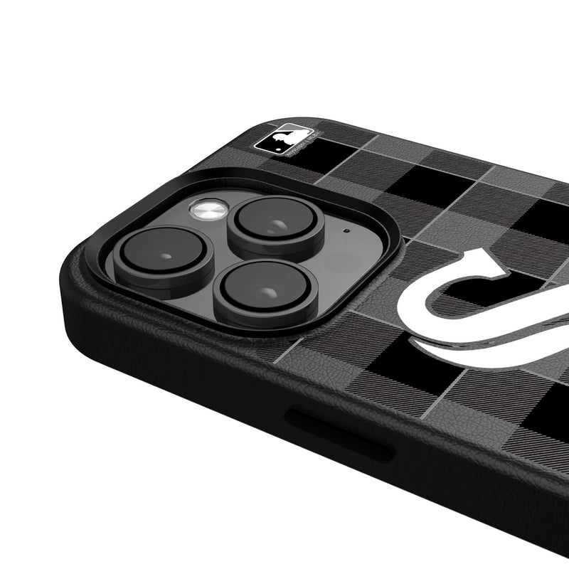 Chicago White Sox Plaid iPhone MagSafe Compatible Phone Case Detail.Jpg