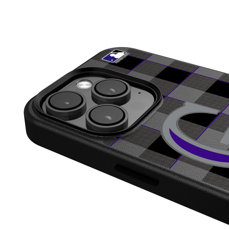 Colorado Rockies Plaid iPhone MagSafe Compatible Phone Case Detail.Jpg