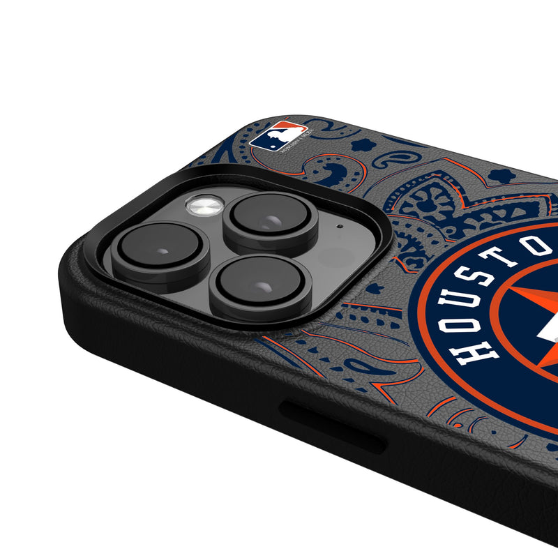 Houston Astros Paisley iPhone MagSafe Compatible Phone Case Detail.Jpg