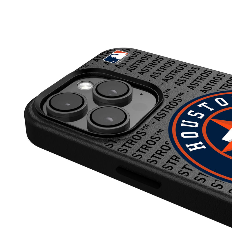 Houston Astros Text Backdrop iPhone MagSafe Compatible Phone Case Detail.Jpg