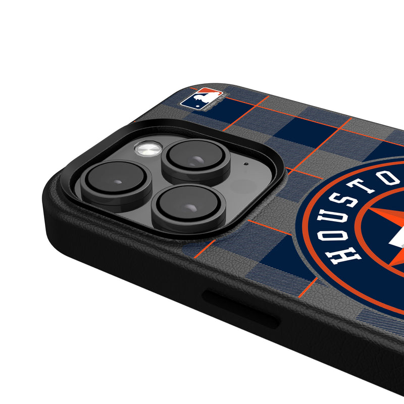 Houston Astros Plaid iPhone MagSafe Compatible Phone Case Detail.Jpg