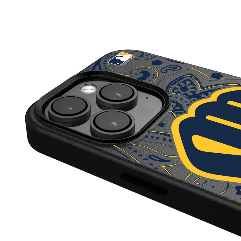 Milwaukee Brewers Paisley iPhone MagSafe Compatible Phone Case Detail.Jpg