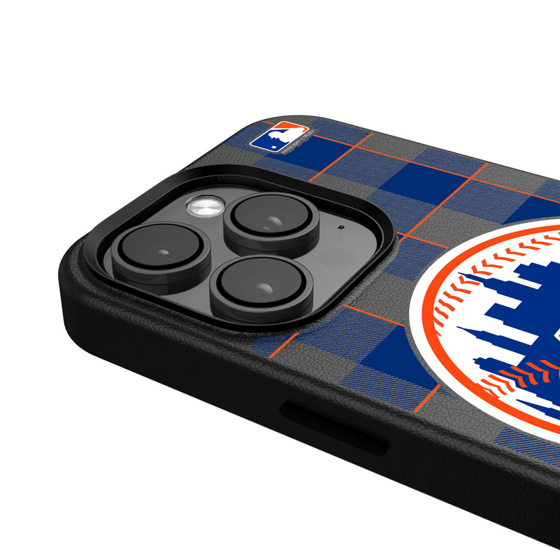 New York Mets Plaid iPhone MagSafe Compatible Phone Case Detail.Jpg