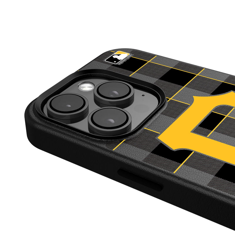 Pittsburgh Pirates Plaid iPhone MagSafe Compatible Phone Case Detail.Jpg