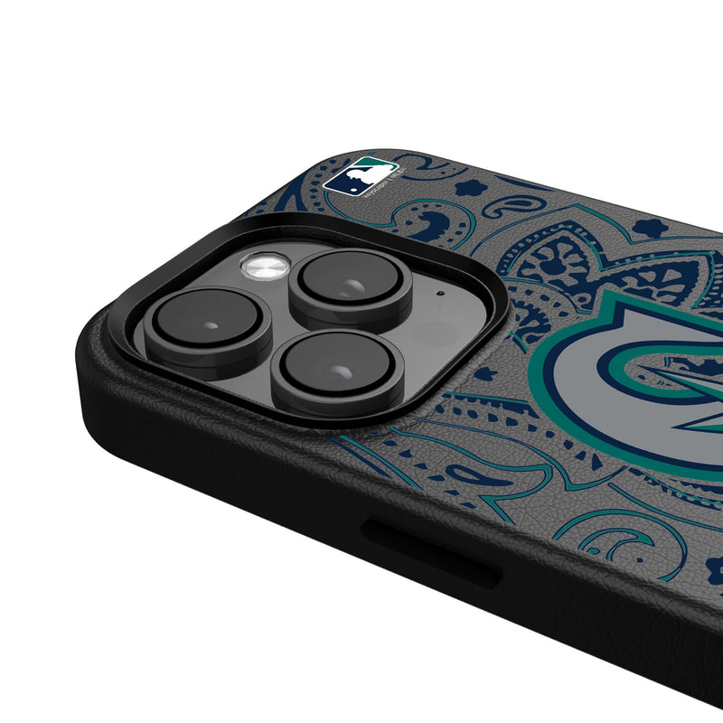 Seattle Mariners Paisley iPhone MagSafe Compatible Phone Case Detail.Jpg