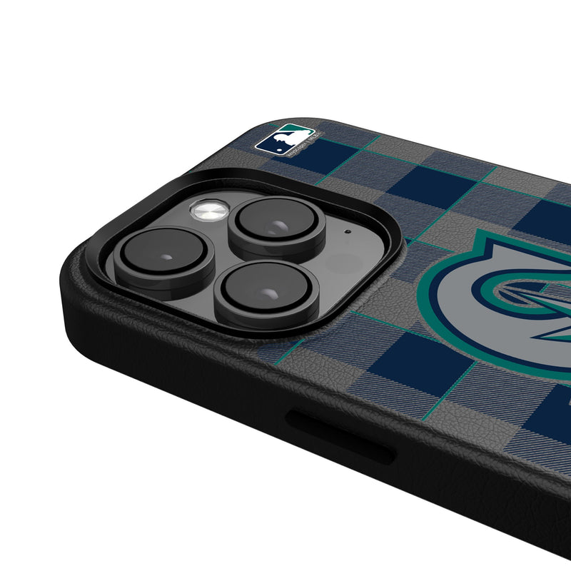 Seattle Mariners Plaid iPhone MagSafe Compatible Phone Case Detail.Jpg