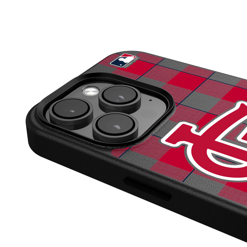 St Louis Cardinals Plaid iPhone MagSafe Compatible Phone Case Detail.Jpg