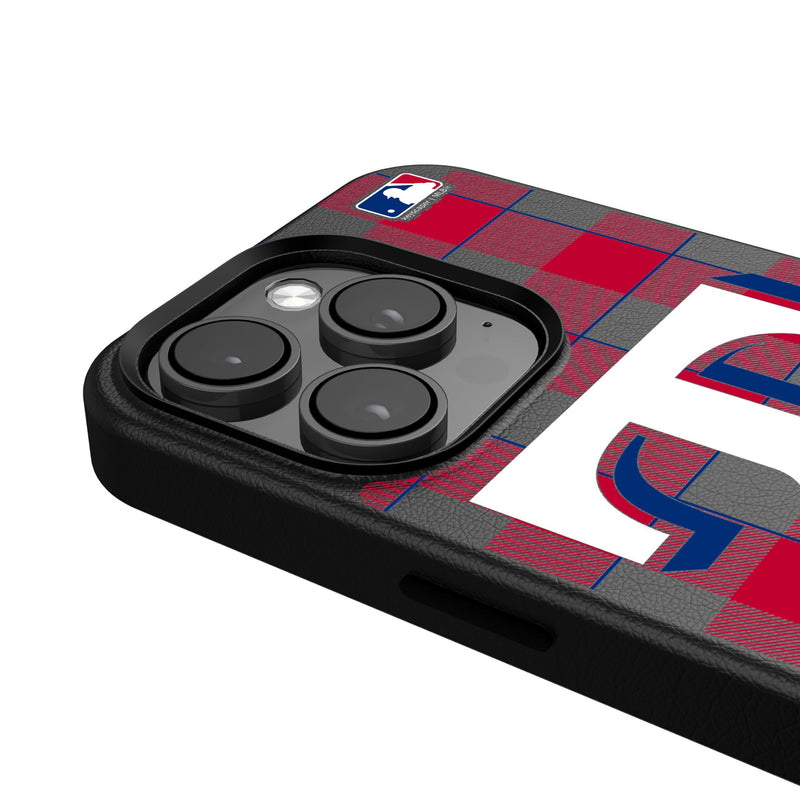 Texas Rangers Plaid iPhone MagSafe Compatible Phone Case Detail.Jpg