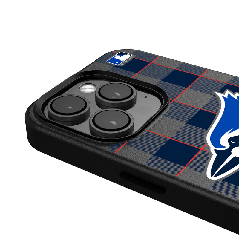 Toronto Blue Jays Plaid iPhone MagSafe Compatible Phone Case Detail.Jpg