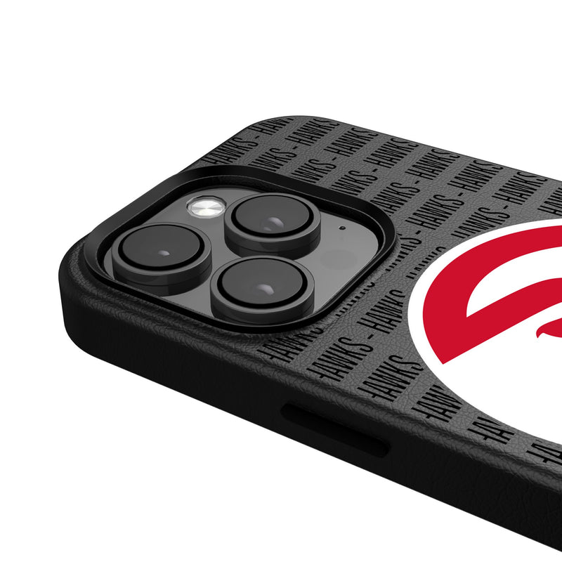 Atlanta Hawks Text Backdrop iPhone MagSafe Compatible Phone Case Detail.Jpg